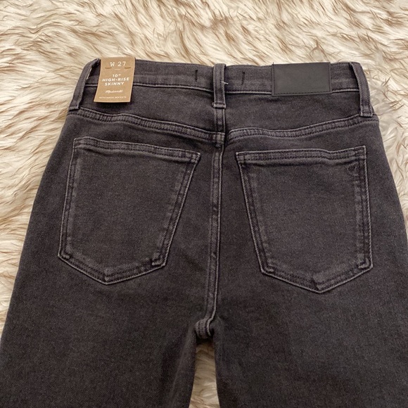 NWT Madewell 10" High Rise Skinny Jeans in Starkey Wash Faded Black Size 27 - Picture 11 of 16